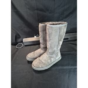 UGG 5815 Mid-Calf Gray Suede Shearling Style Boots Women's US 8 UK 6.5 EU 39